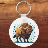 Porte-clés bison à grandes cornes (Verso)