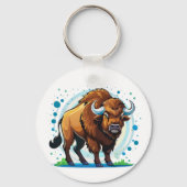 Porte-clés bison à grandes cornes (Verso)
