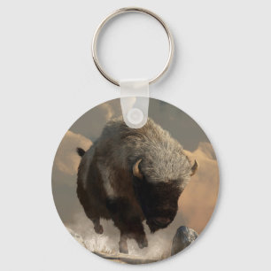 Porte-clés Bison à moitié blanc