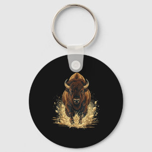 Porte-clés Bison de Buffalo américain aime le bison pour mama