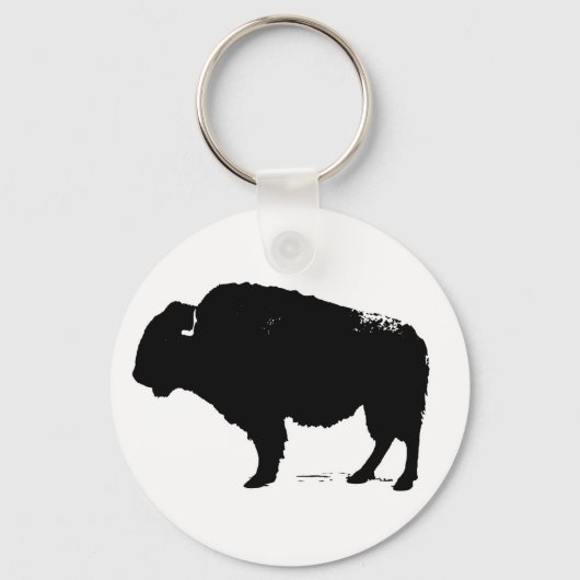 Porte-clés Bison de Buffalo Art noir et blanc (Recto)