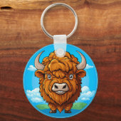 Porte-clés Bison de dessin animé mignon (Verso)