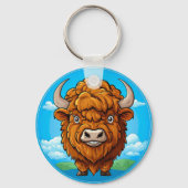 Porte-clés Bison de dessin animé mignon (Verso)