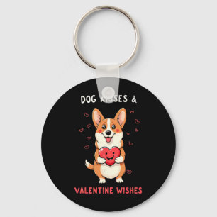 Porte-clés Bisous de chien et vœux de la Saint-Valentin Amour