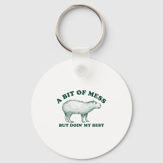 Porte-clés Bit Drôle D'Un Mess Capybara Graphique De Mème Pou (Recto)