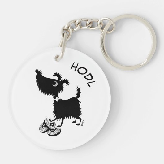 Porte-clés Bitcoin Chiens Stack & Hodl Porte - clé (Dos)