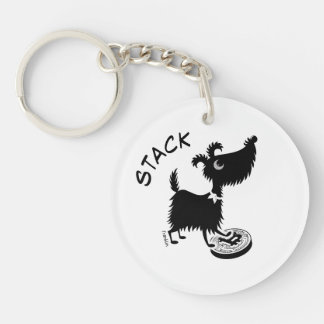 Porte-clés Bitcoin Chiens Stack & Hodl Porte - clé