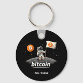 Porte-clés Bitcoin Crypto Moon Astronaut Design BTC (Recto)