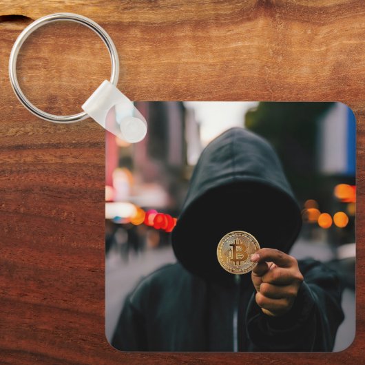 Porte-clés Bitcoin QR Code personnalisé (Recto)