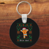 Porte-clés Bite Me Gingerbread Man - Funny Ugly Christmas Swe (Recto)