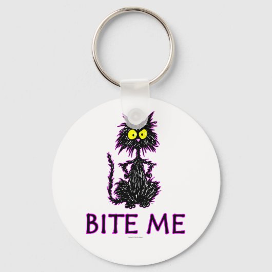 Porte-clés Bite-Moi ! Conception de cadeaux de chat (Recto)