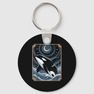 Porte-clés Bizarre D'Orca Sur Une Carte Tarot Nig
