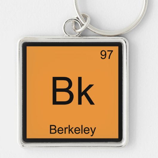 Porte-clés Bk - Symbole de l'élément de chimie de Berkeley Ca (Devant)