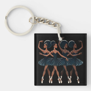 Porte-clés Black African American Ballerina Ballet Dance Girl