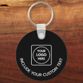 Porte-clés Black Aluminum Custom Business Logo Round Keychain (Recto)