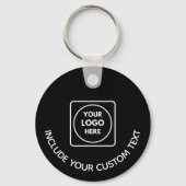 Porte-clés Black Aluminum Custom Business Logo Round Keychain (Verso)