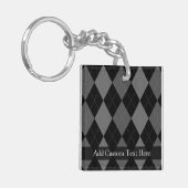 Porte-clés Black and charcoal Gray Argyle (Devant gauche)