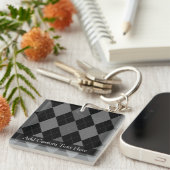 Porte-clés Black and charcoal Gray Argyle (Devant Droit)