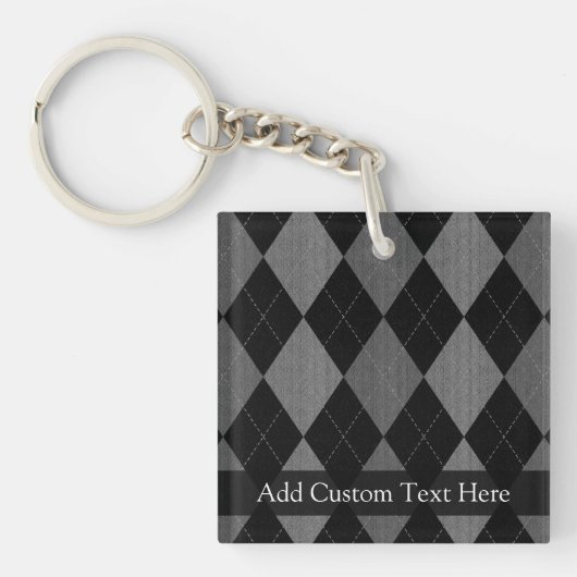 Porte-clés Black and charcoal Gray Argyle (Devant)