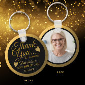 Porte-clés Black And Gold 50th Birthday Guest Thank You Photo