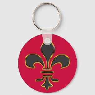 Porte-clés Black and gold Fleur-de-lis...KeyChain