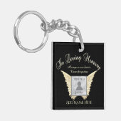 Porte-clés Black and Silver Memorial Angel Ailes Ajouter un n (Devant gauche)