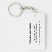 Porte-clés Black and White Acrylic Rectangle Wedding Keychain (Devant)