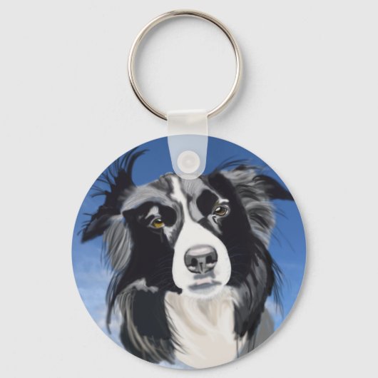 Porte-clés Black and White Collie (Recto)