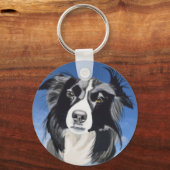 Porte-clés Black and White Collie (Verso)