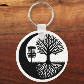 Porte-clés Black and White Disc Golf Silhouette  (Recto)