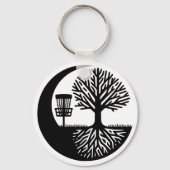 Porte-clés Black and White Disc Golf Silhouette  (Verso)
