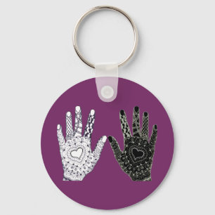 Porte-clés Black and White Friendship Hands