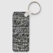 Porte-clés Black And White Geometric Art 2 (Verso)