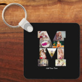 Porte-clés Black and White Letter M Photo Collage (Recto)