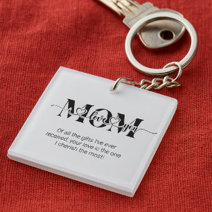 Porte-clés Black and White Love You Print