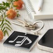 Porte-clés Black and White Music Notes (Devant Droit)