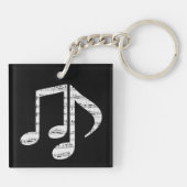 Porte-clés Black and White Music Notes (Dos)