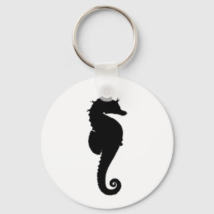 Porte-clés Black and White Seahorse