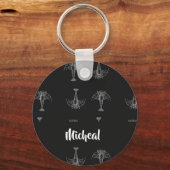 Porte-clés Black and white shrimp pattern (Recto)