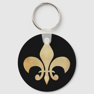 Porte-clés Black Antique Gold Fleur de Lis