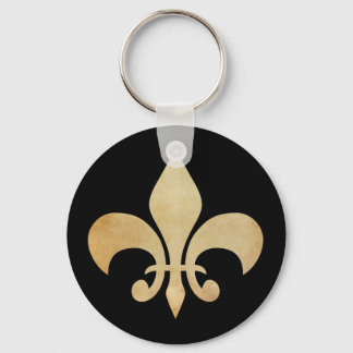 Porte-clés Black Antique Gold Fleur de Lis