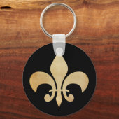 Porte-clés Black Antique Gold Fleur de Lis (Recto)