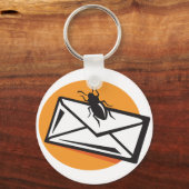 Porte-clés Black Beetle Insect on Envelope (Verso)
