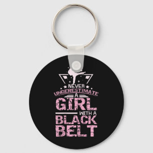 Porte-clés Black Belt Karate Taekwondo Girl