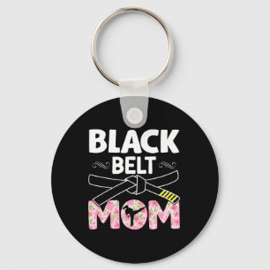 Porte-clés Black Belt Mom Floral Tkd Taekwondo Karate Martial