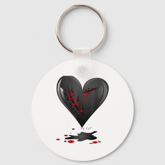 Porte-clés Black Bleeding Cut Open Broken Heart Goth Valentin (Recto)