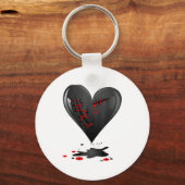 Porte-clés Black Bleeding Cut Open Broken Heart Goth Valentin (Recto)