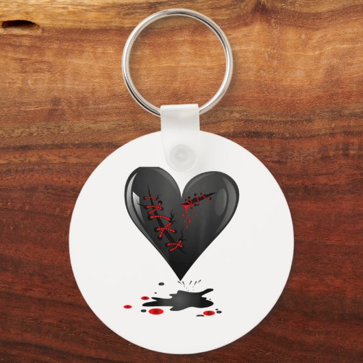 Porte-clés Black Bleeding Cut Open Broken Heart Goth Valentin (Recto)