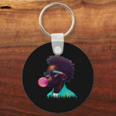 Porte-clés Black Boy Joy Bubble Gum Fun African Melanin Princ (Recto)