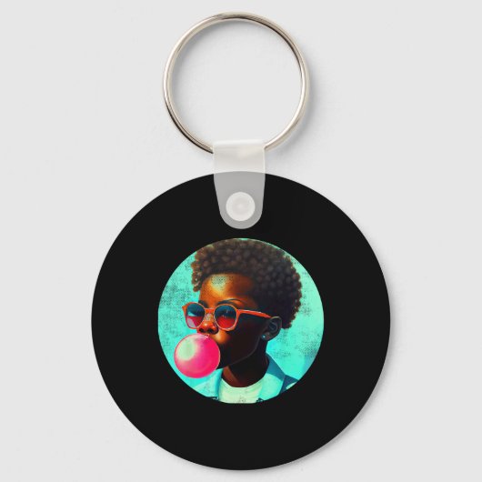 Porte-clés Black Boy Joy Bubble Gum Fun African Melanin Princ (Recto)